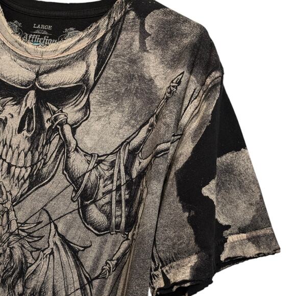 AFFLICTION Puppet Master God vs Devil T-shirt Men's Large *Collector Jesse - Picture 6 of 8